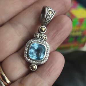 John Hardy Batu Sari blue topaz and diamond pendant